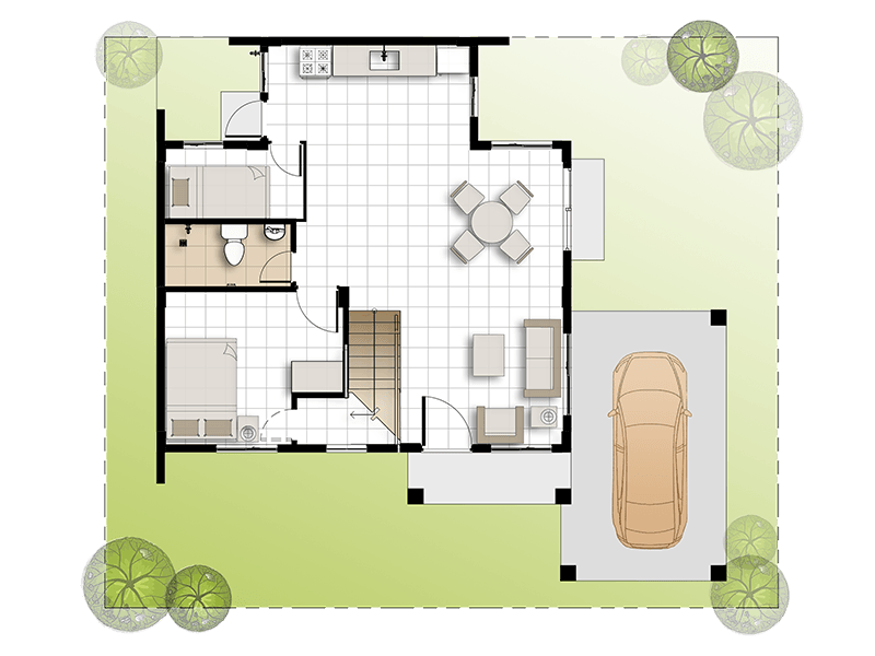 Freya Model House Floor Plan | Ground Floor