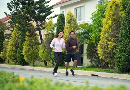 a couple taking a morning jog