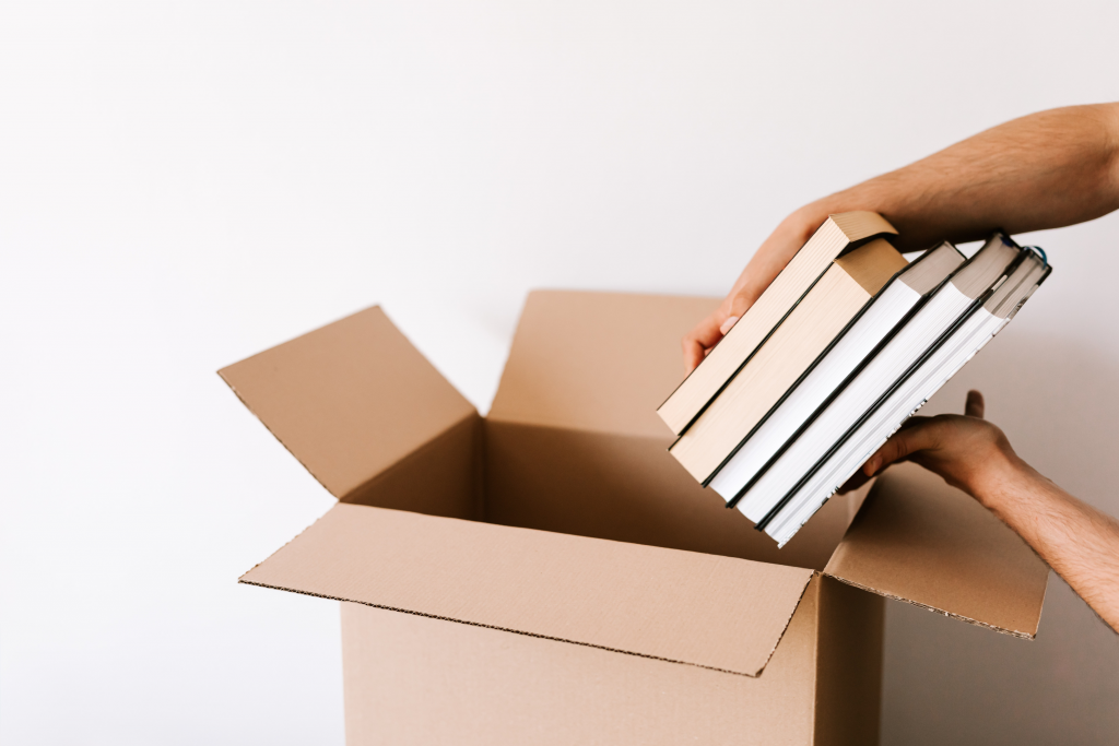 packing books in a box