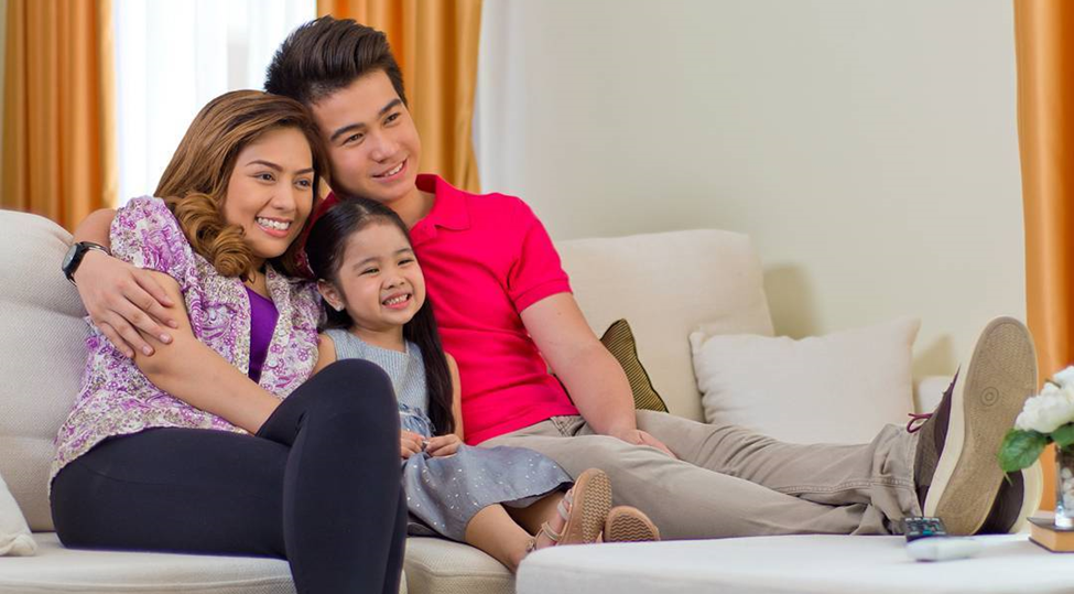 family in their dream house
