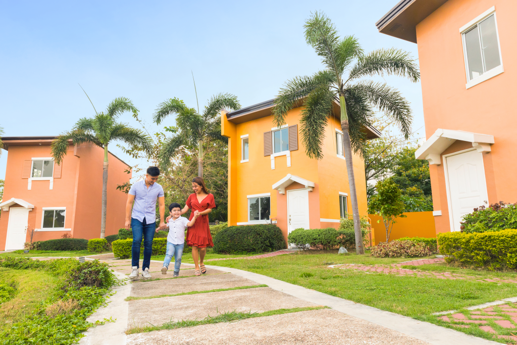 family in their dream house