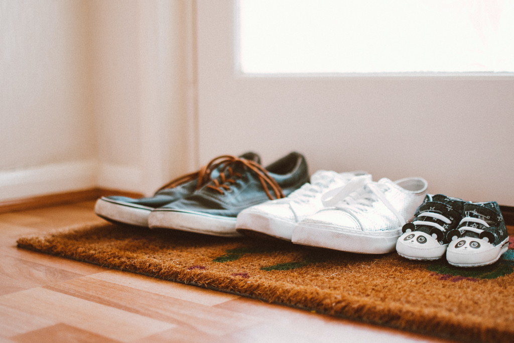 shoes in floor mat