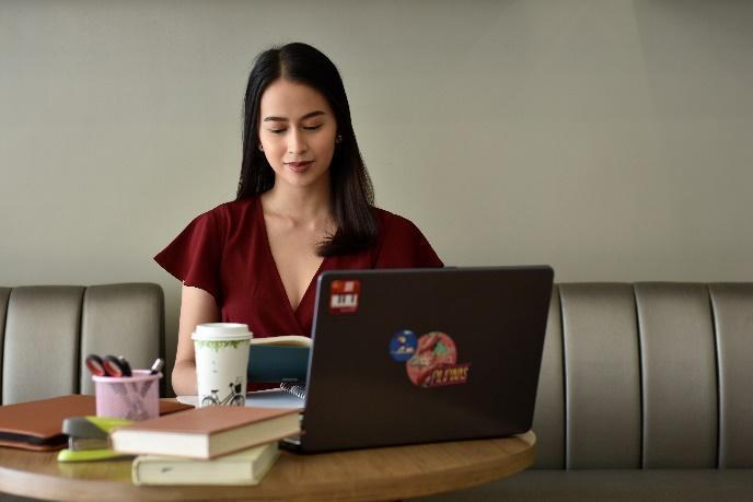 women working at home