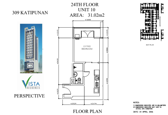 309 katipunan 1 bedroom floor plan