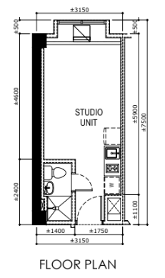 878 espana studio unit floor plan