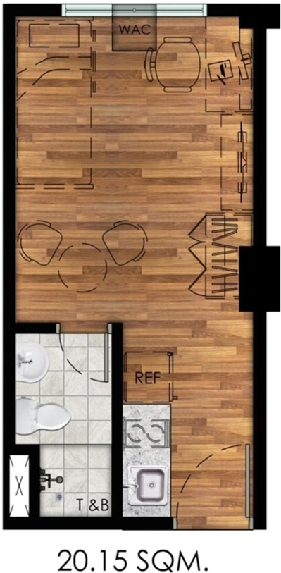 Bradbury Heights studio unit floor plan