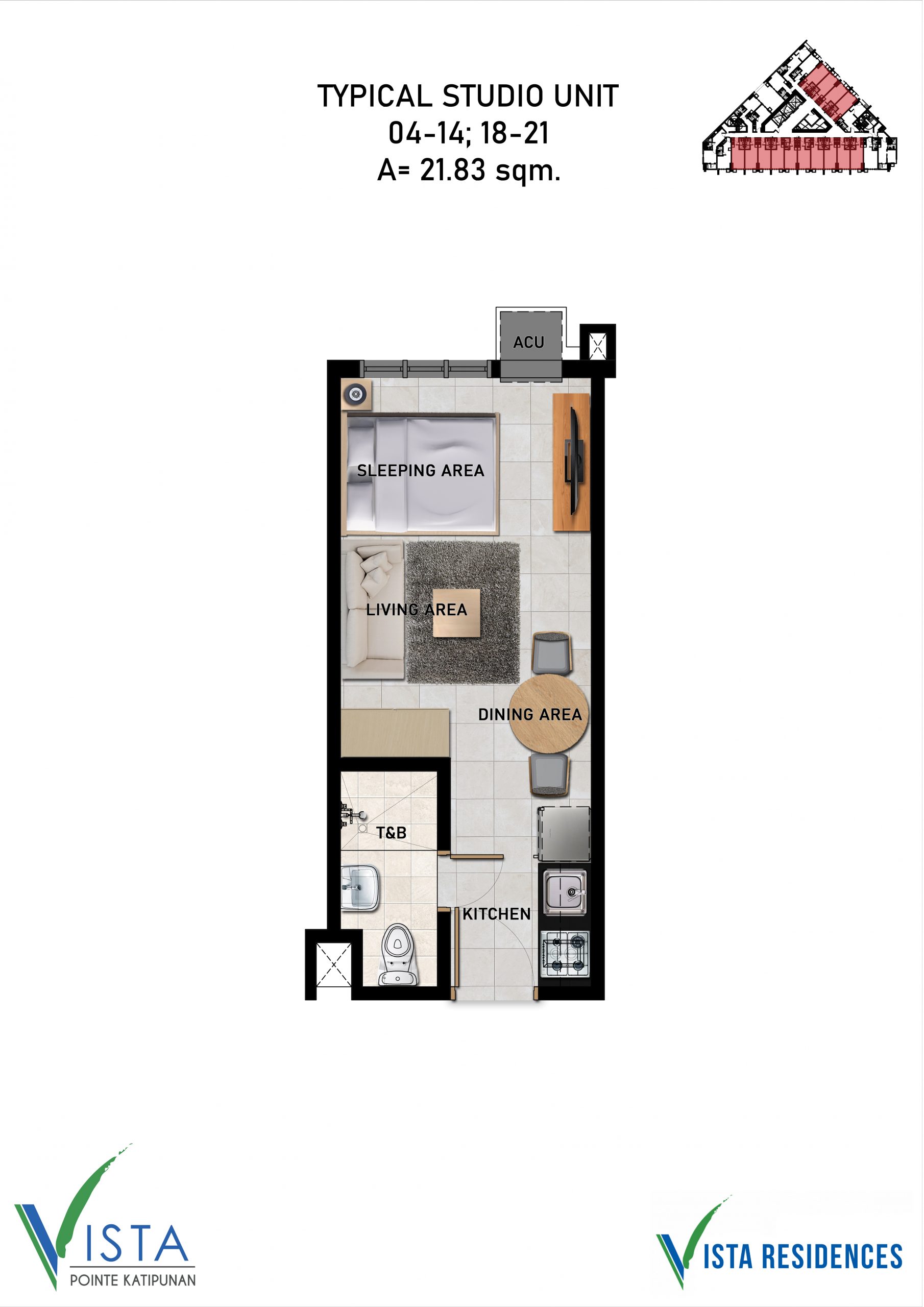 Vista Pointe Studio Unit floor plan