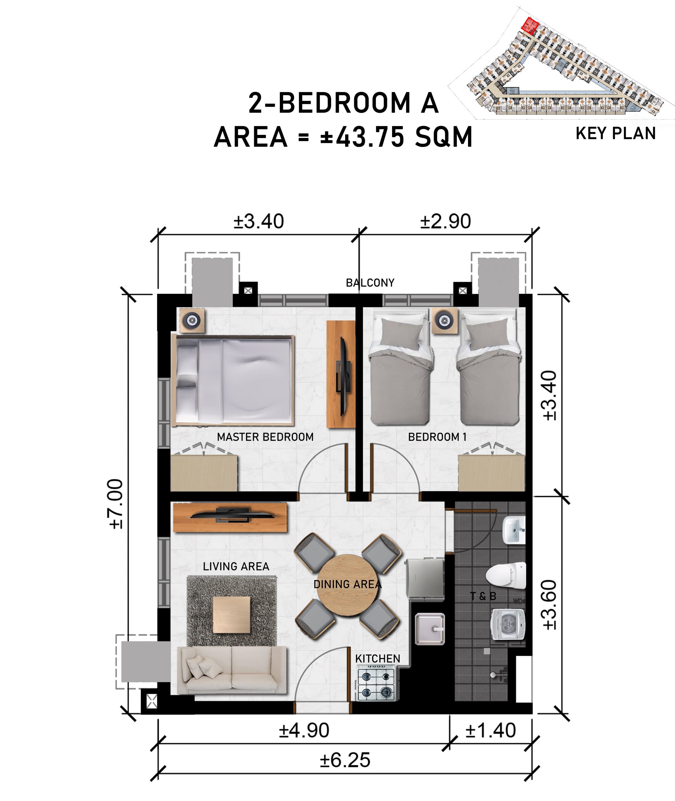 canyon hill 2 Bedroom unit lay out