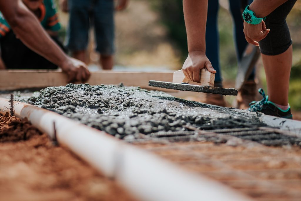 using cement in building a house