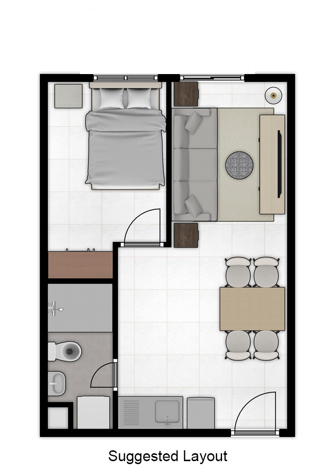 allegria 1 bedroom condo suggested layout